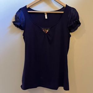 Anthropologie embroidered tee